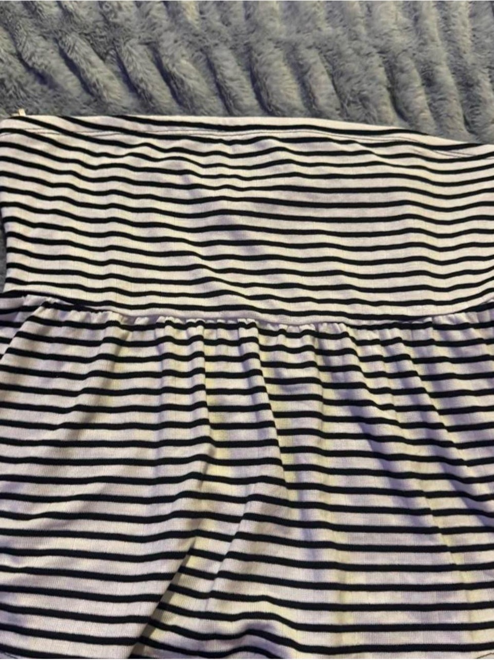 Double Zero Black and White Striped Bandeau Dress